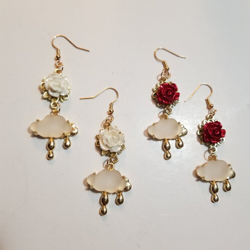 "It's Raining Roses, Hallelujah; It's Raining Roses, Amen" Earring Pair(s)